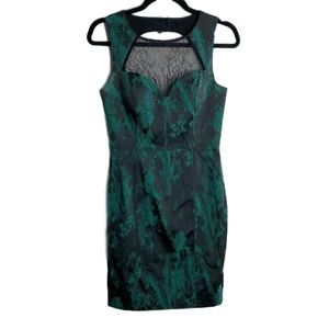 EUC Aidan Mattox Green Lace Dress 6